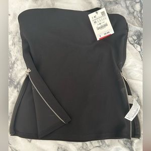 Zara tube top with side zippers. Never worn. New with tags. Size M